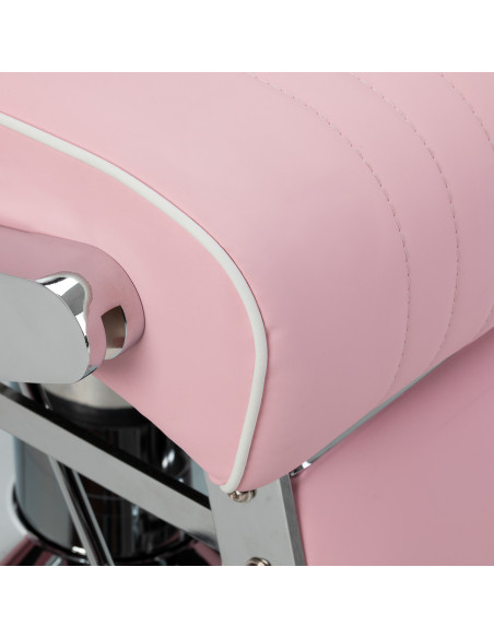 Gabbiano Visionerio barber chair pink chrome frame