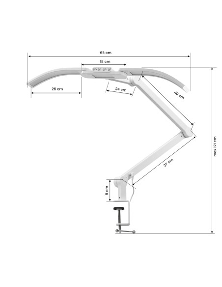 Glow manicure treatment lamp L05 bent for tabletop white