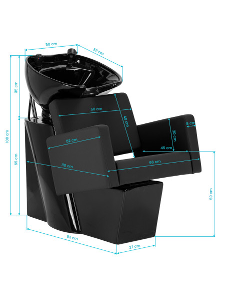 Gabbiano Vitoria Salon washbasin unit black
