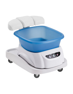 Azzurro shower tray with massager and white trolley