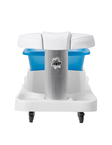 Azzurro shower tray with massager and white trolley