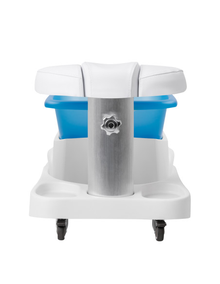 Azzurro shower tray with massager and white trolley