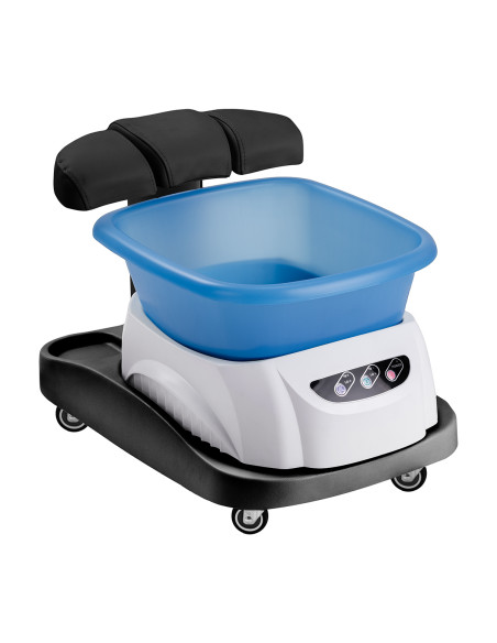 Azzurro shower tray with massager and white trolley