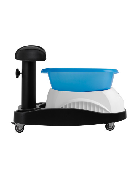 Azzurro shower tray with massager and white trolley