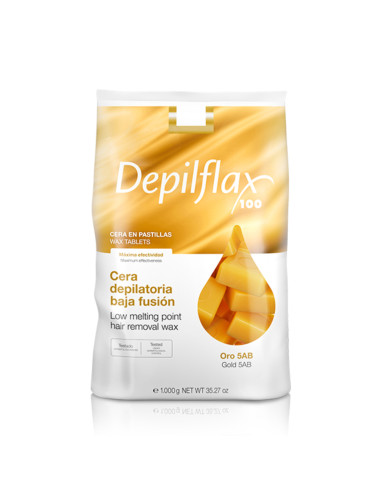 Depilflax 100 flexible wax for hair removal with low melting point Oro 5AB gold 1000 g