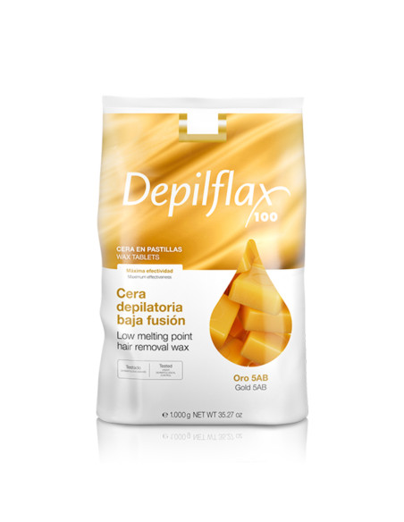 Depilflax 100 flexible wax for hair removal with low melting point Oro 5AB gold 1000 g