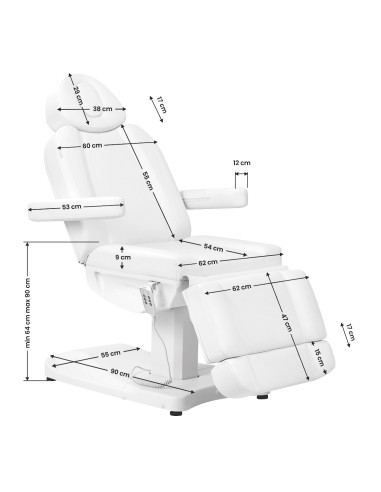 Electric Beauty bed Azzurro 803D 3-motors white