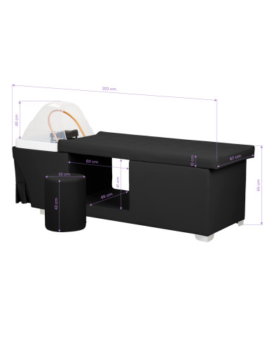 Gabbiano Head Spa Maldives Salon washbasin bed black