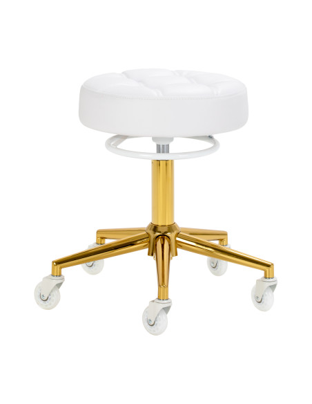 The Gabbiano D054G hairdressing stool gold white