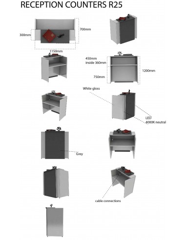 Salon Reception Desk - R25 Standard Bella Furniture Ireland
