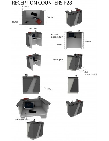 Salon Reception Desk - R28 Standard Bella Furniture Ireland