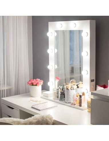 Hollywood Mirror White 10 bulbs - 80x60 -