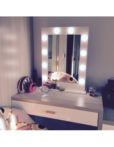 Hollywood Mirror White 10 bulbs - 80x60 -