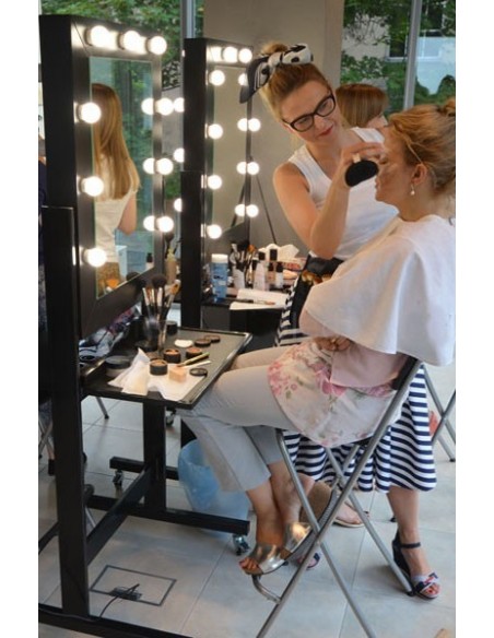 Mobile Black Makeup Stand Dual