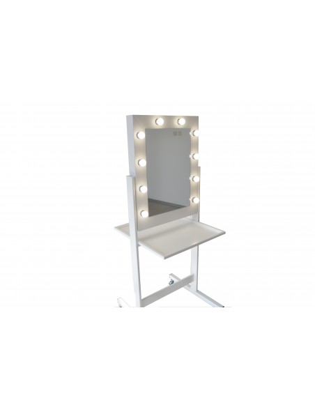 Mobile White Makeup Stand Dual