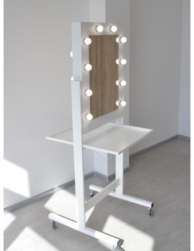 Mobile White Makeup Stand Dual