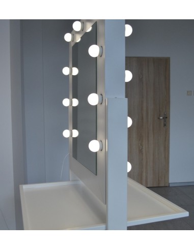 Mobile White Makeup Stand Dual