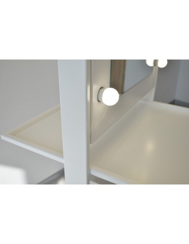 Mobile White Makeup Stand Dual