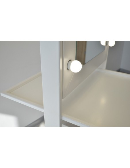 Mobile White Makeup Stand Dual