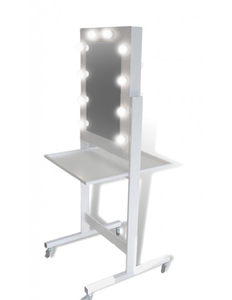 Mobile White Makeup Stand Dual