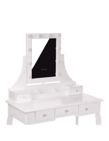 Monica White LED Dressing Table | Bella Furniture Ireland