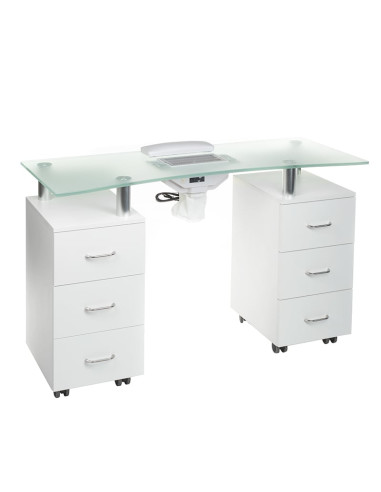 Manicure Table + Dust Collector BD-3425-1+P WHITE