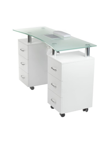 Manicure Table + Dust Collector BD-3425-1+P WHITE