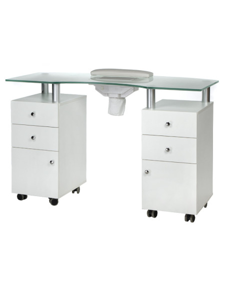 Manicure table + dust collector BD-3453+P WHITE