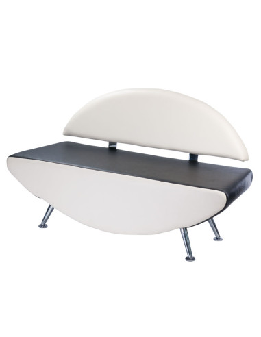 Carini BD-6710 White-Black Waiting Room Sofa