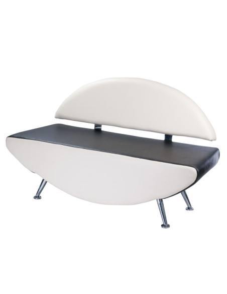 Carini BD-6710 White-Black Waiting Room Sofa