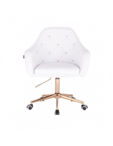 Copper Chair On Wheels - White BFHR830