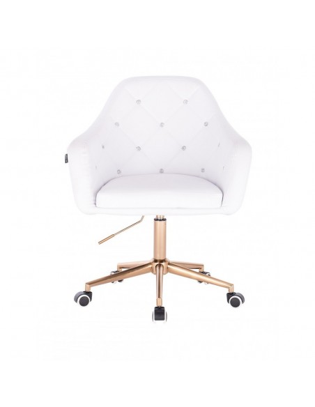 Copper Chair On Wheels - White BFHR830