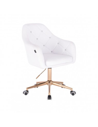 Copper Chair On Wheels - White BFHR830
