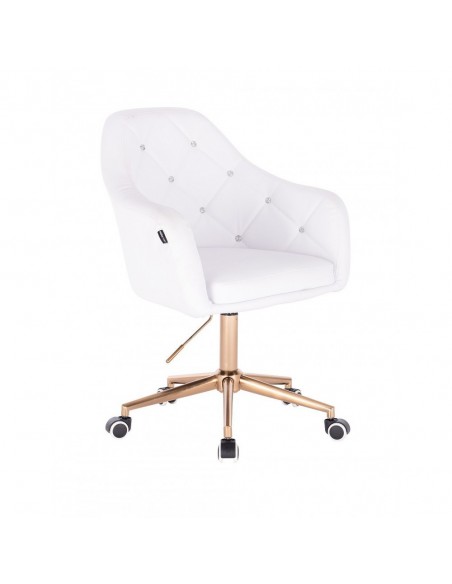 Copper Chair On Wheels - White BFHR830