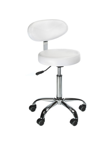 Beauty stool with backrest BD-9934 white
