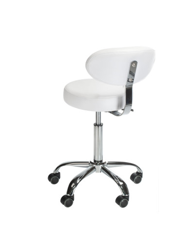 Beauty stool with backrest BD-9934 white