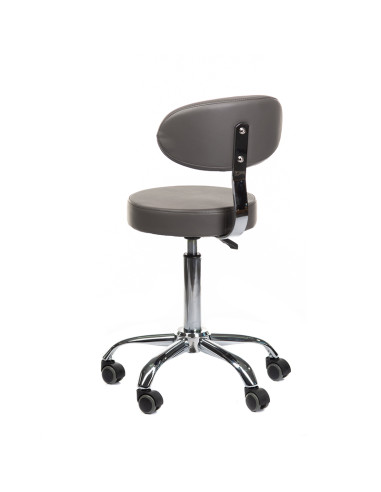 Cosmetic stool with backrest BD-9934 grey