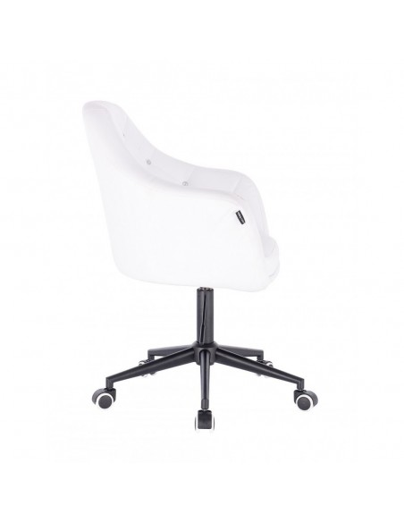 Black Base Chair On Wheels - White BFHR830