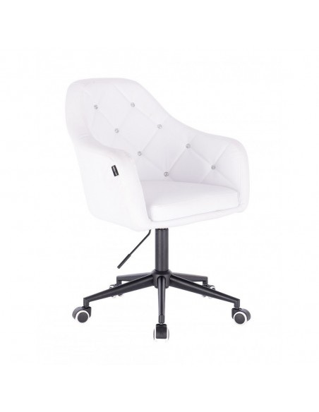 Black Base Chair On Wheels - White BFHR830