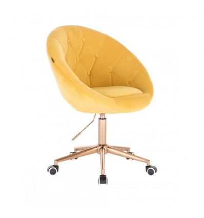 Copper Base Hroove Salon Chair On Wheels - Yellow BFHR8516CK