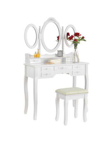 Salon Vanity Table Elsa Professional Styling White | Bella Furniture Ireland