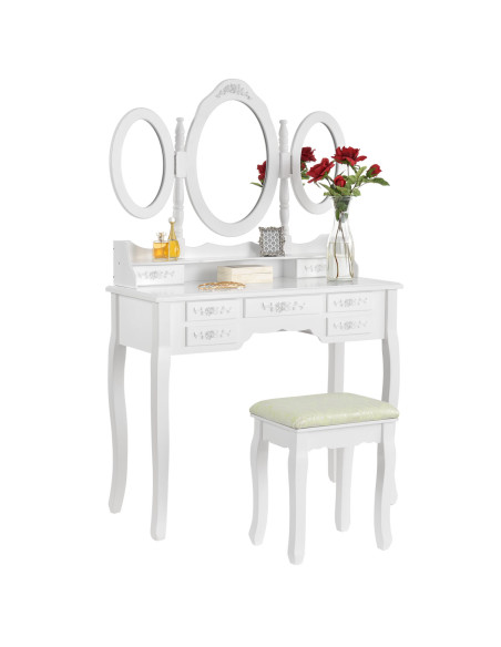 Salon Vanity Table Elsa Professional Styling White | Bella Furniture Ireland