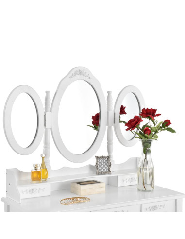 Salon Vanity Table Elsa Professional Styling White | Bella Furniture Ireland