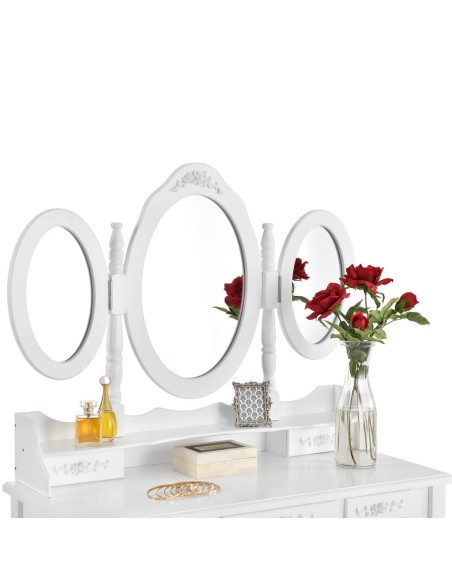 Salon Vanity Table Elsa Professional Styling White | Bella Furniture Ireland