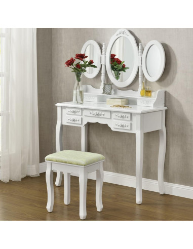 Salon Vanity Table Elsa Professional Styling White | Bella Furniture Ireland