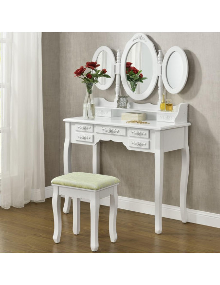 Salon Vanity Table Elsa Professional Styling White | Bella Furniture Ireland