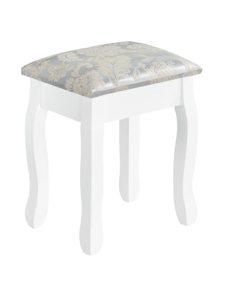 Salon Dressing Table Lena with Mirror & Stool White | Bella Furniture Ireland