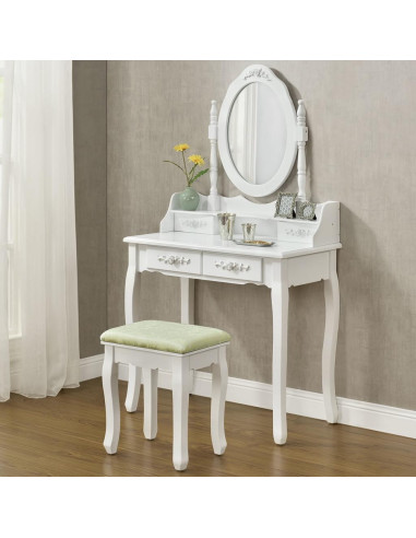Mira White Dressing Table | Bella Furniture Ireland