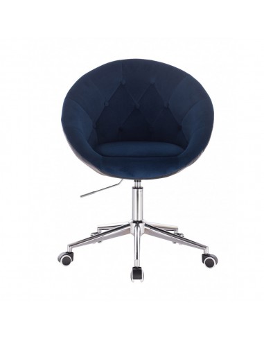 Hroove Salon Chair On Wheels - Black/Blue BFHR8516CK