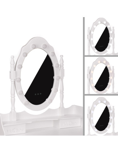 Professional LED Dressing Table NINA White | Ireland